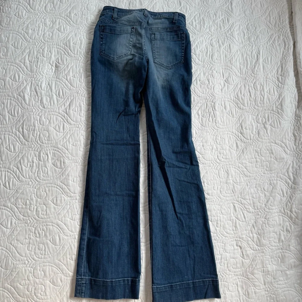 Michael Kors Bell Bottom Flare Stretch Jeans Patch Pockets Womens 4 Med Wash EUC